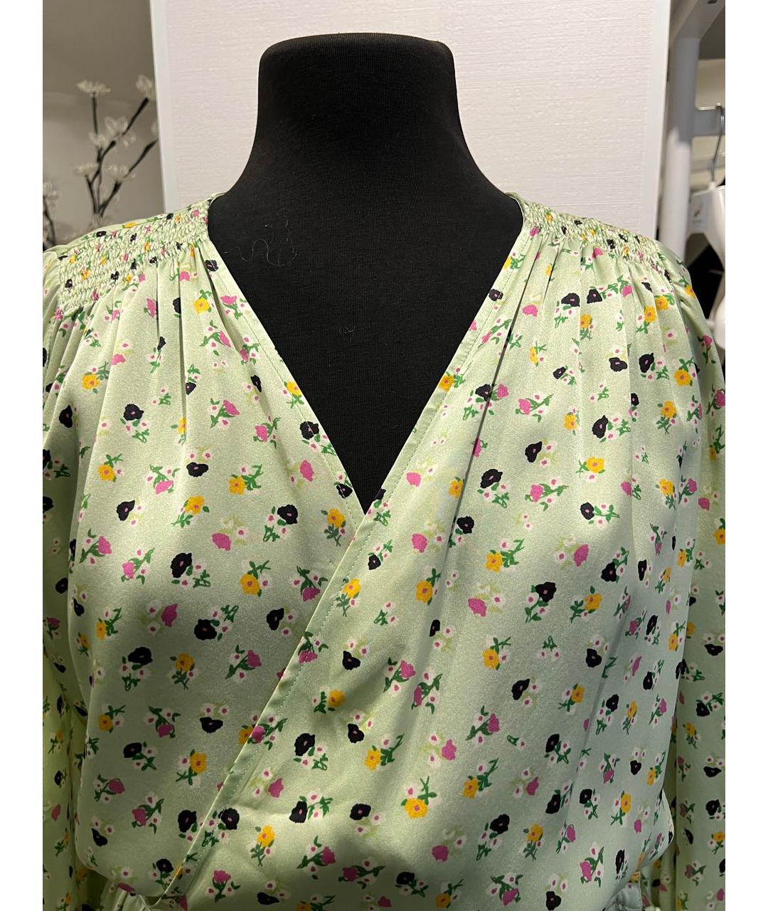 THE ATTICO Зеленый шелковый костюм с юбками, фото 3