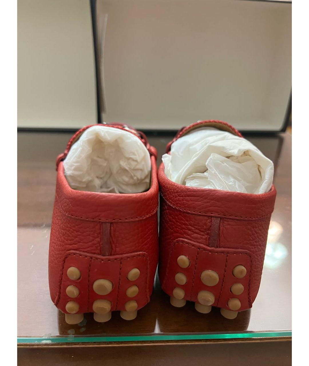 GUCCI Бордовые кожаные мокасины, фото 4