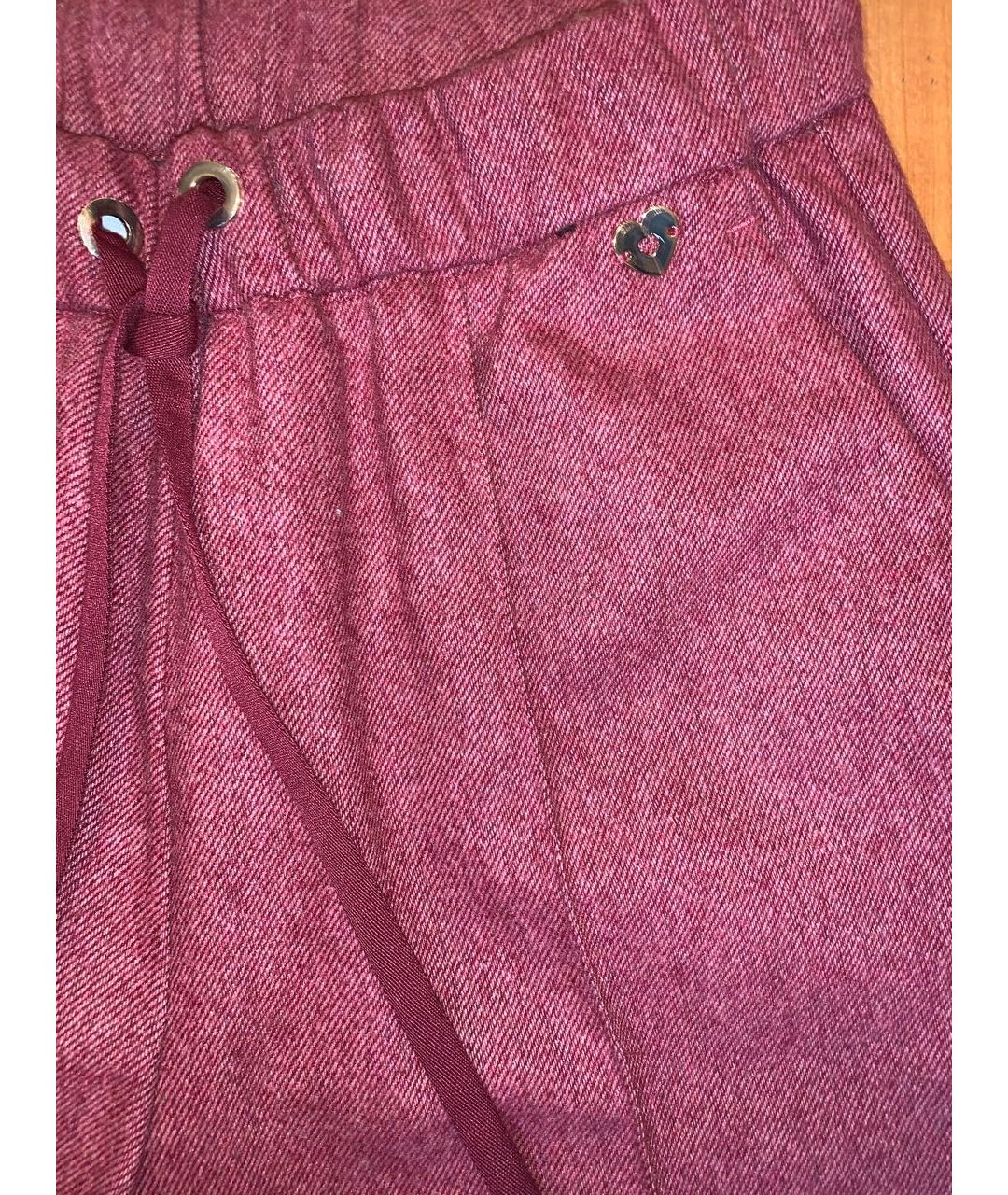 TWIN-SET Красные шерстяные брюки узкие, фото 4