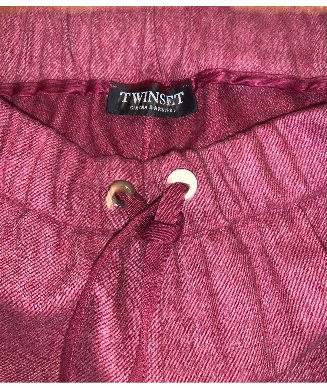 TWIN-SET Красные шерстяные брюки узкие, фото 3