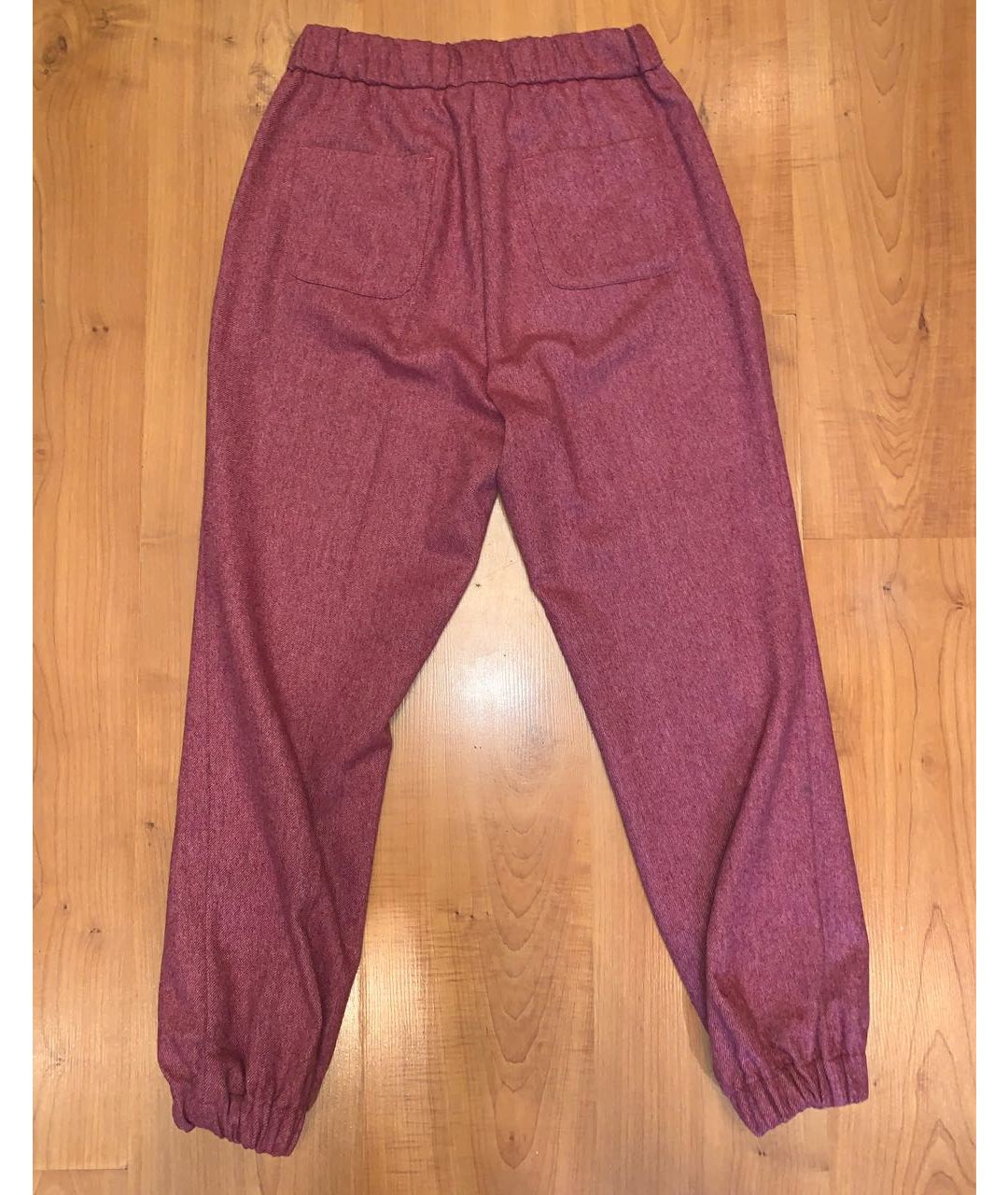 TWIN-SET Красные шерстяные брюки узкие, фото 2