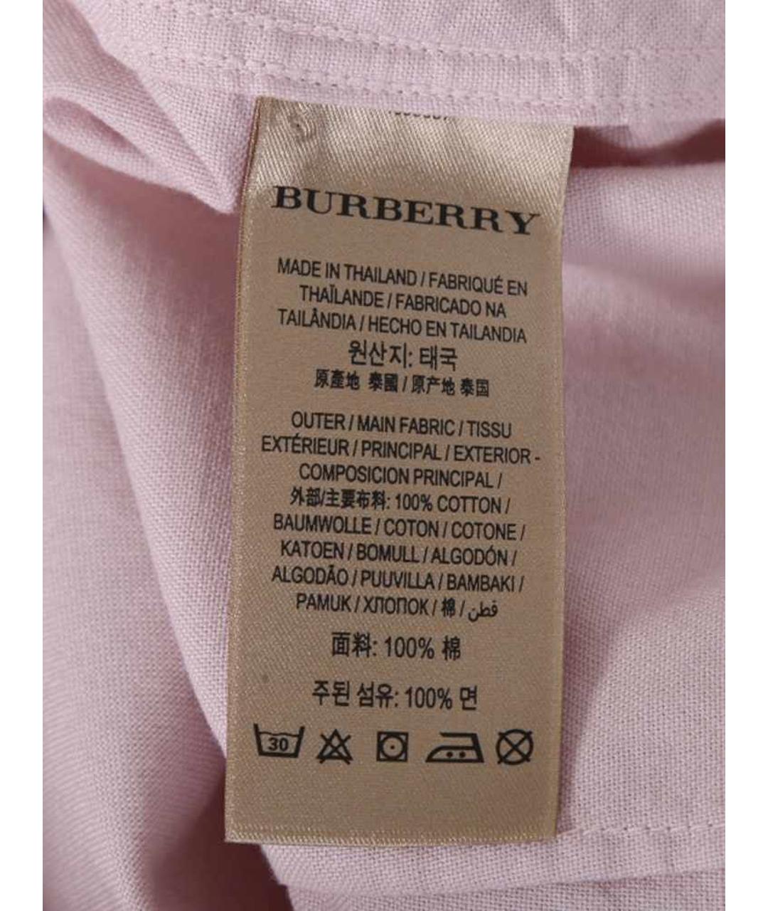BURBERRY Розовая хлопковая рубашка, фото 5