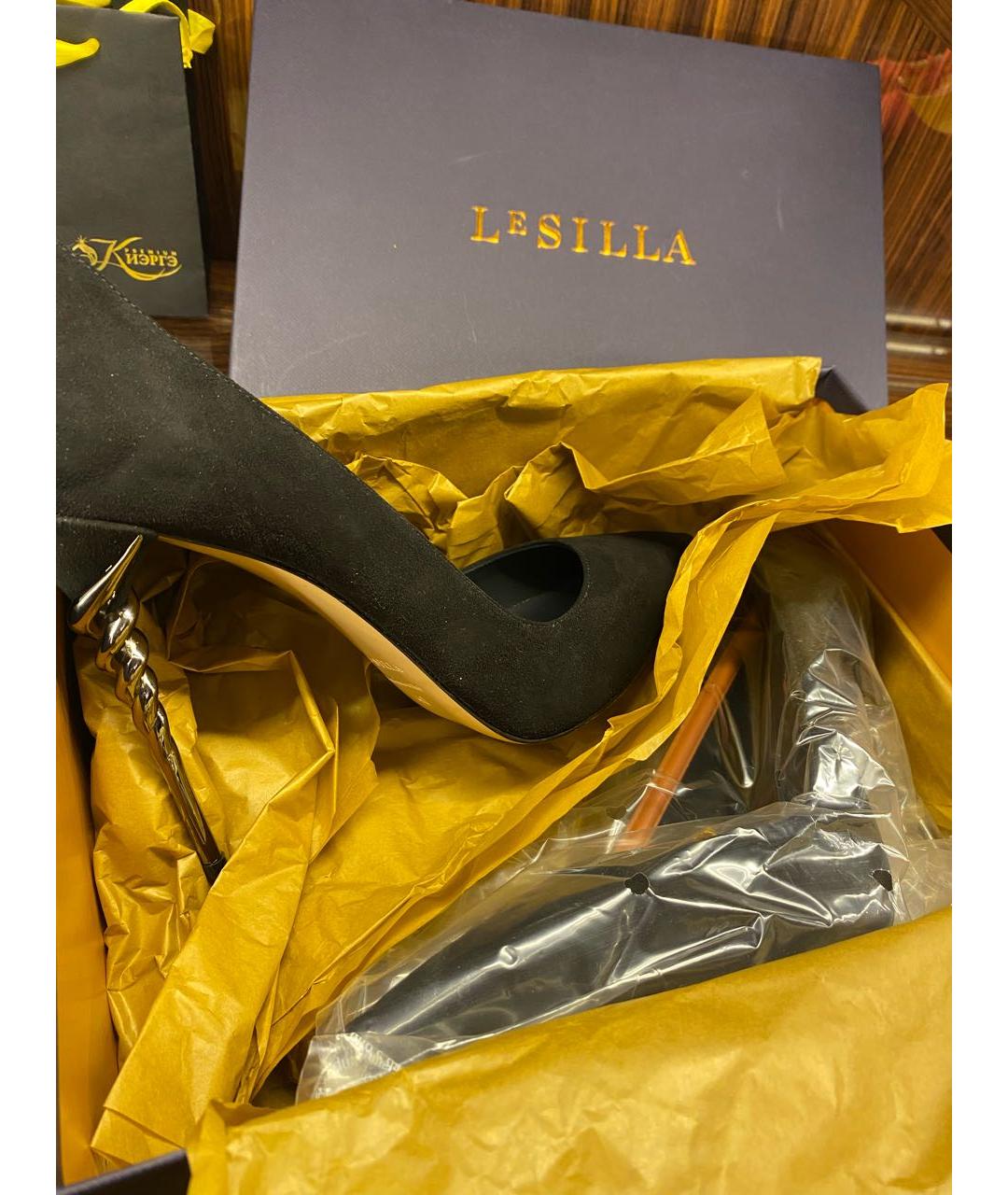 LE SILLA Черные замшевые туфли, фото 7