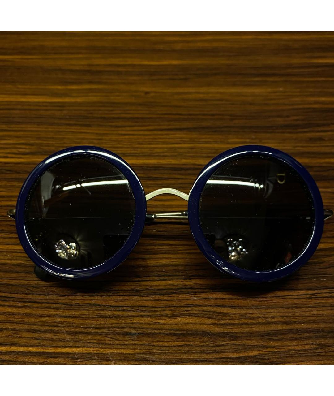LINDA FARROW Темно-синие пластиковые солнцезащитные очки, фото 2