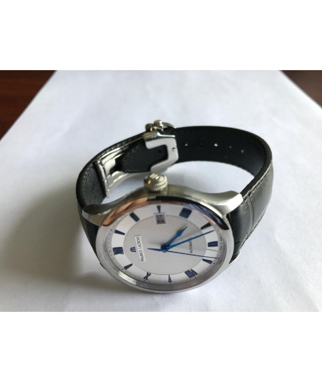MAURICE LACROIX Белые стальные часы, фото 4