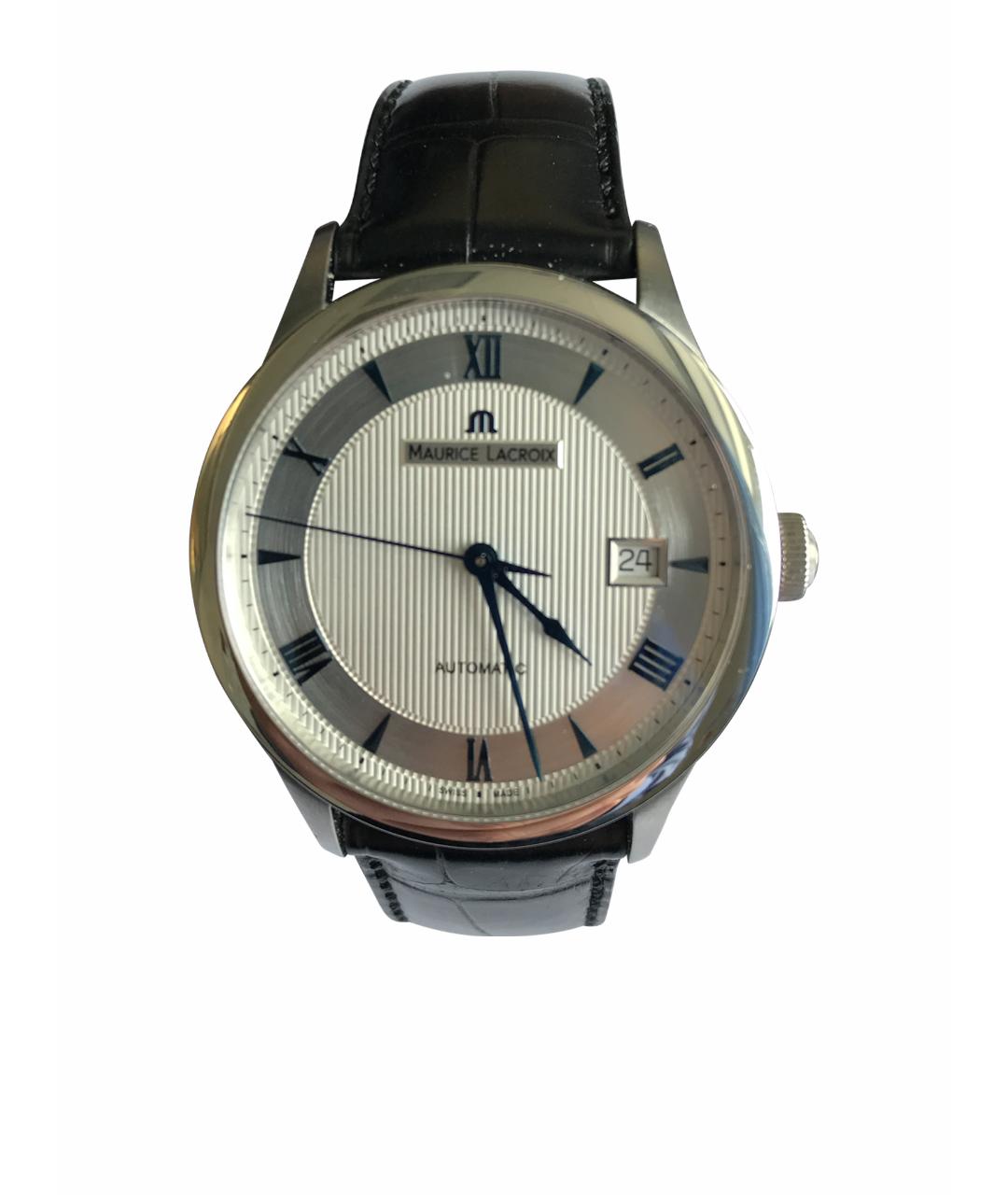 MAURICE LACROIX Белые стальные часы, фото 1