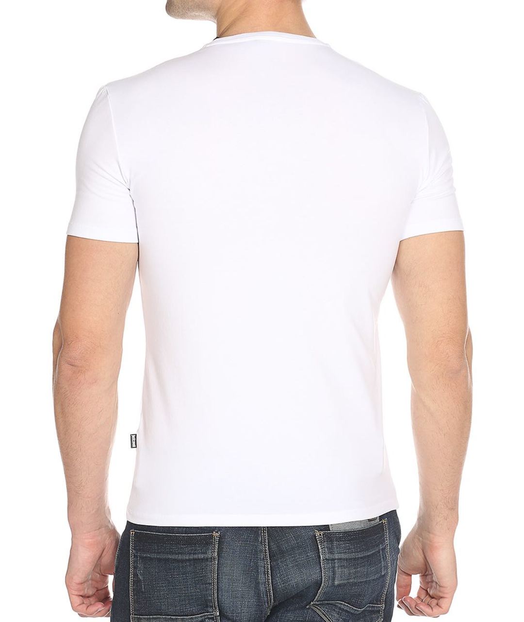 JUST CAVALLI Белая хлопко-эластановая футболка, фото 2