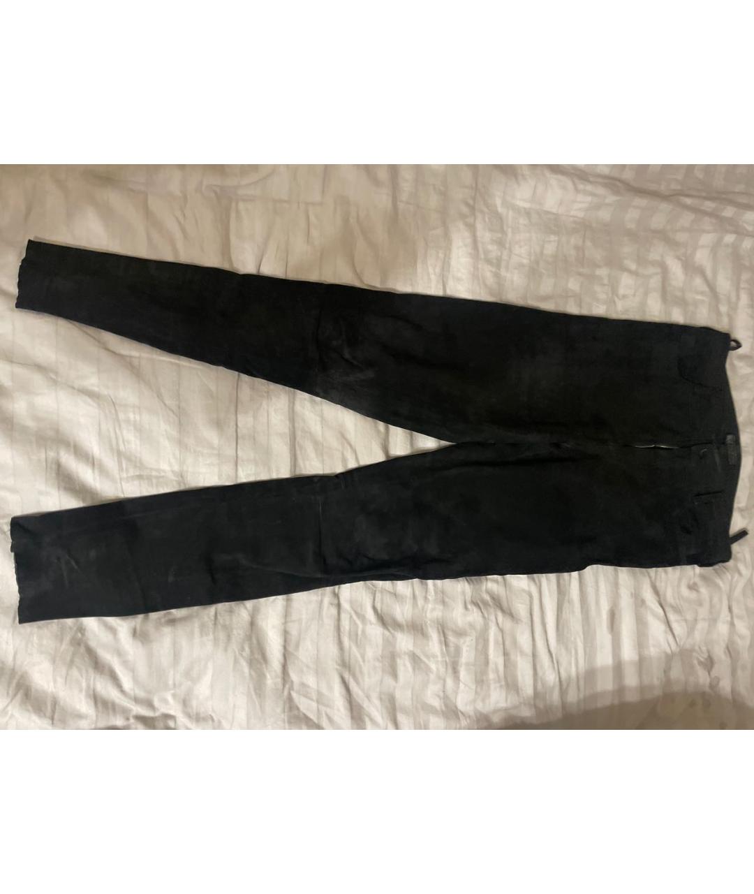 DROME Черные замшевые брюки узкие, фото 2