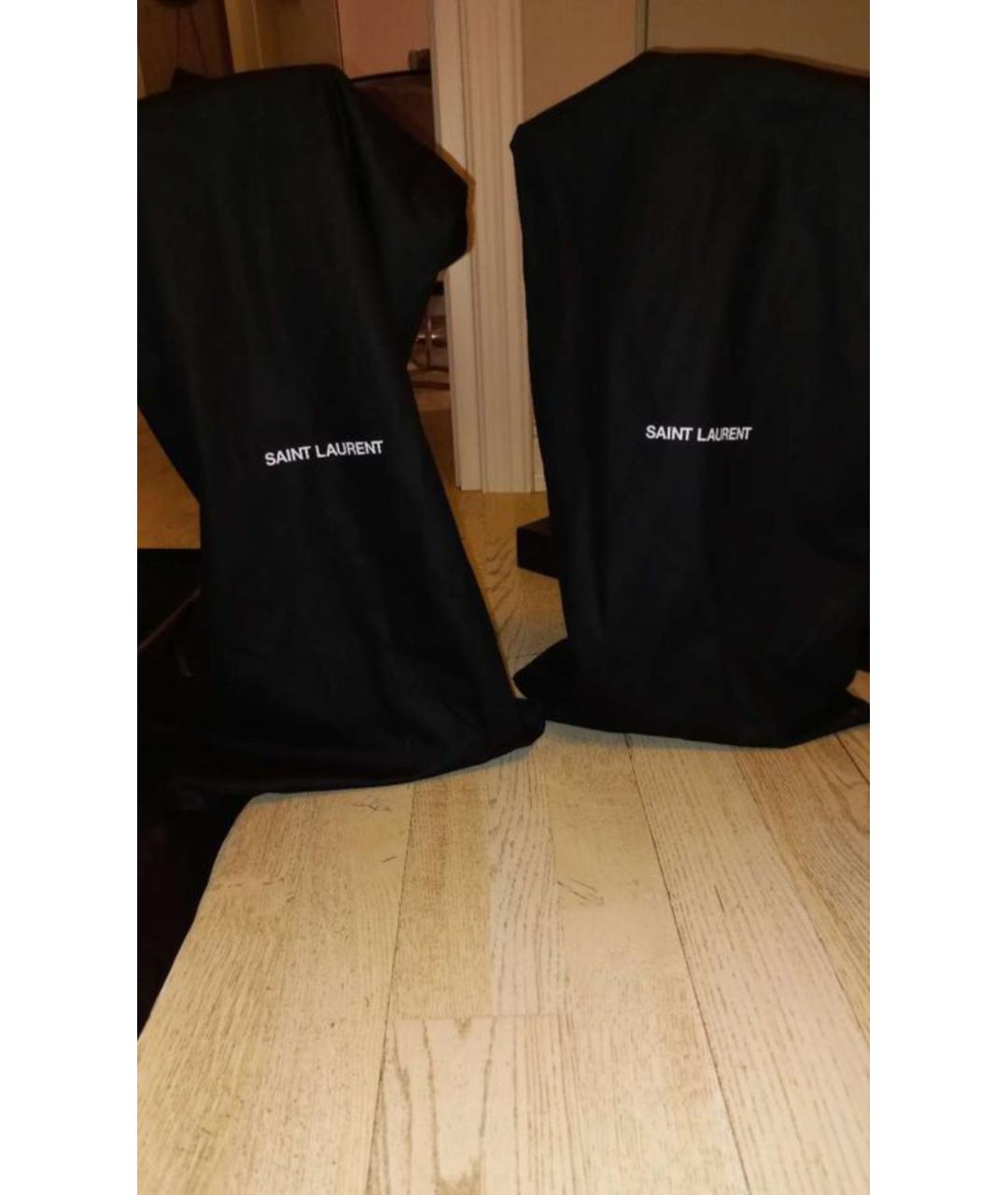 SAINT LAURENT Черные кожаные сапоги, фото 2