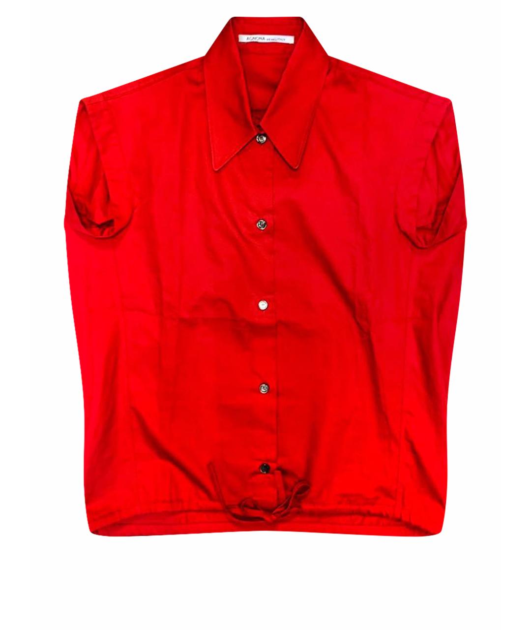 AGNONA Бордовая хлопковая блузы, фото 1