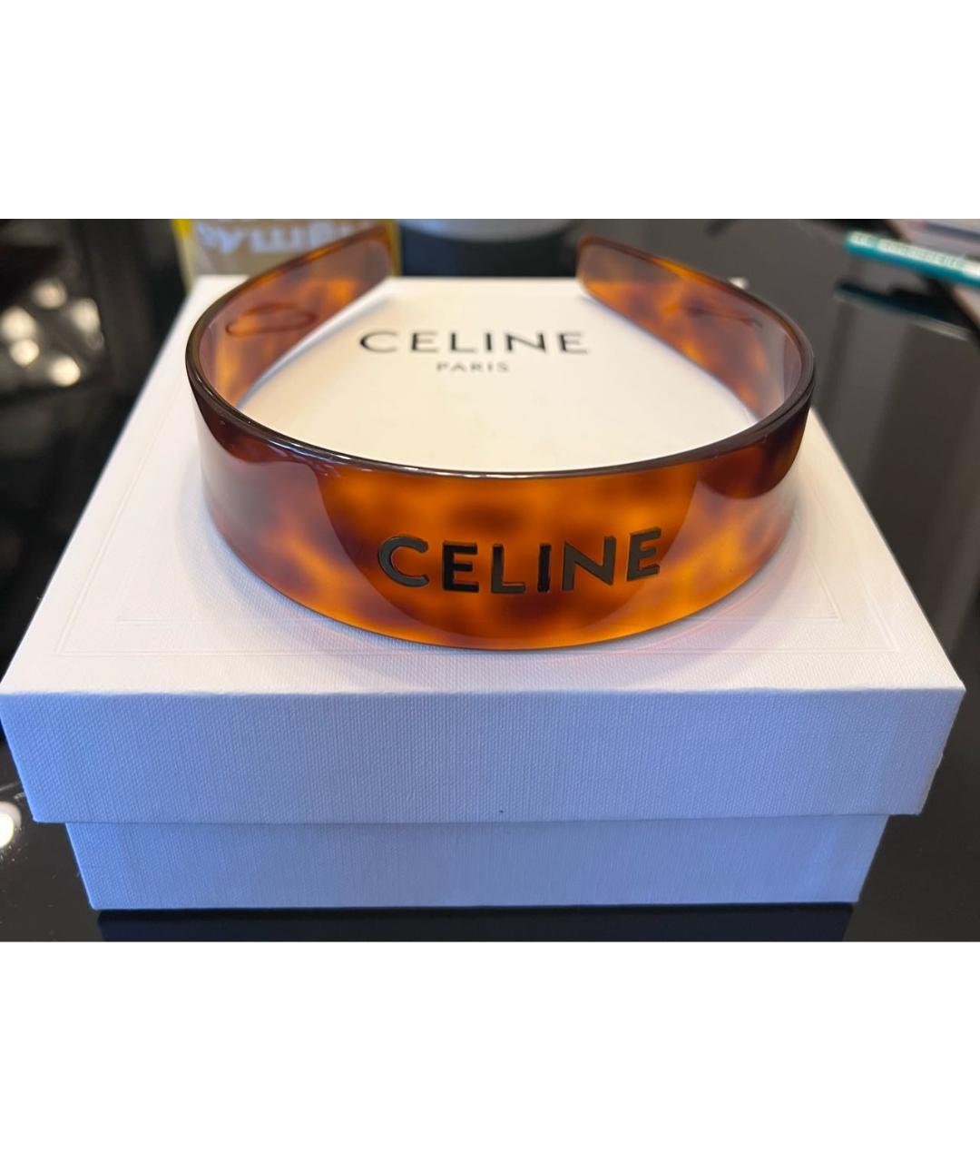 CELINE Коричневый ободок, фото 7