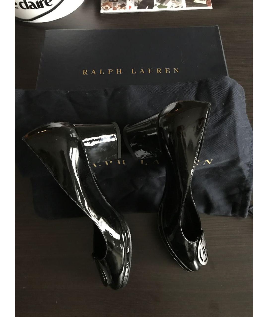 RALPH LAUREN COLLECTION Черные туфли из лакированной кожи, фото 9