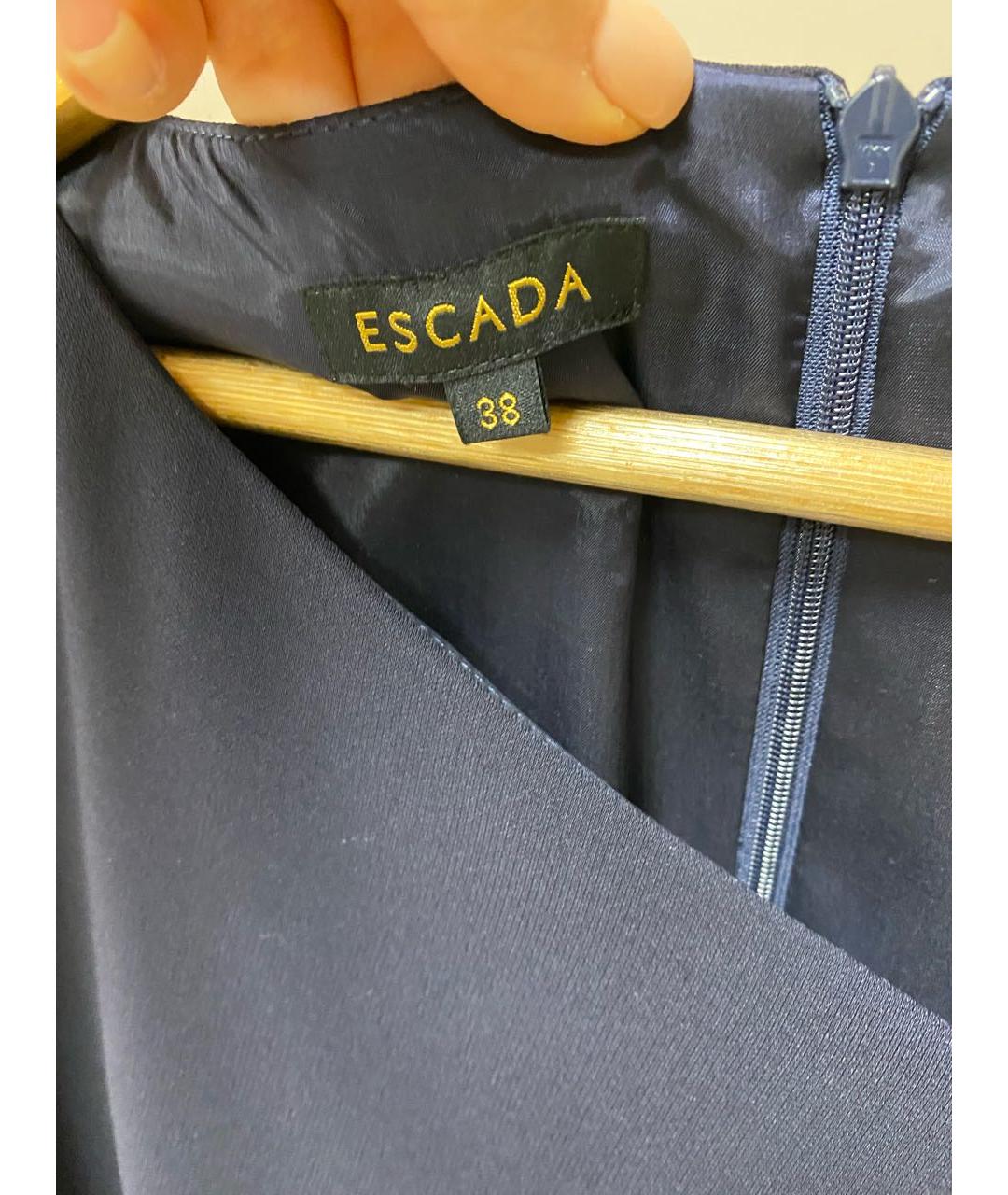ESCADA Темно-синее полиэстеровое платье, фото 3