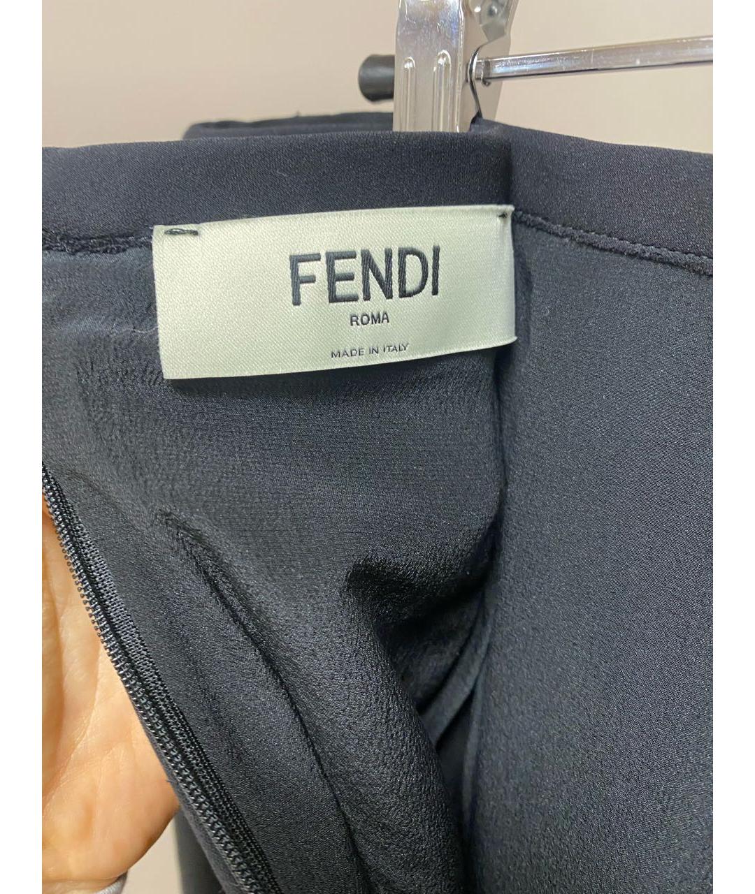 FENDI Черные хлопковые шорты, фото 4