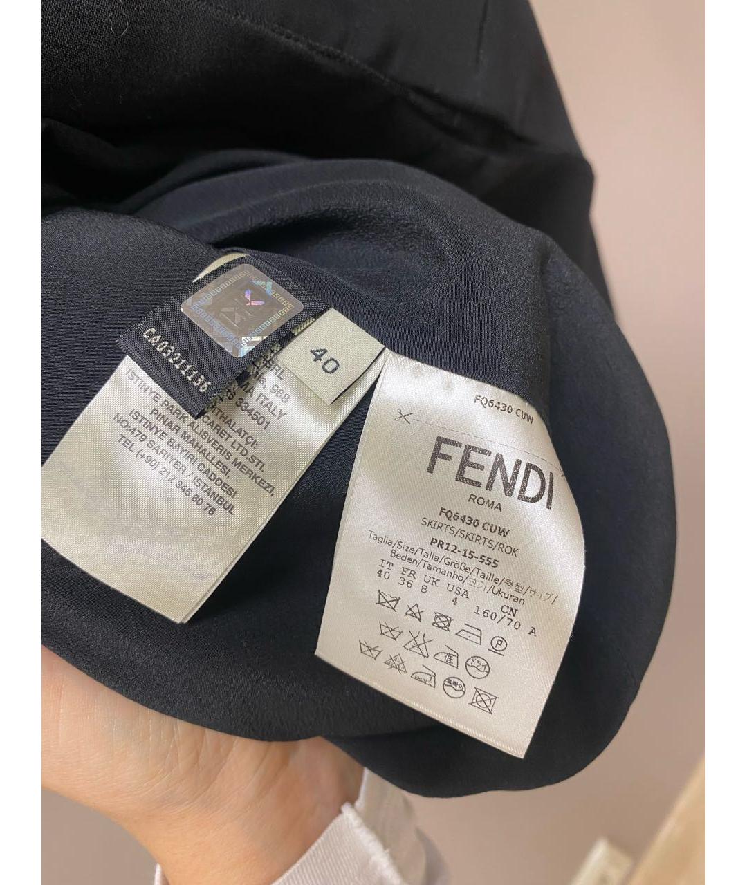 FENDI Черные хлопковые шорты, фото 5