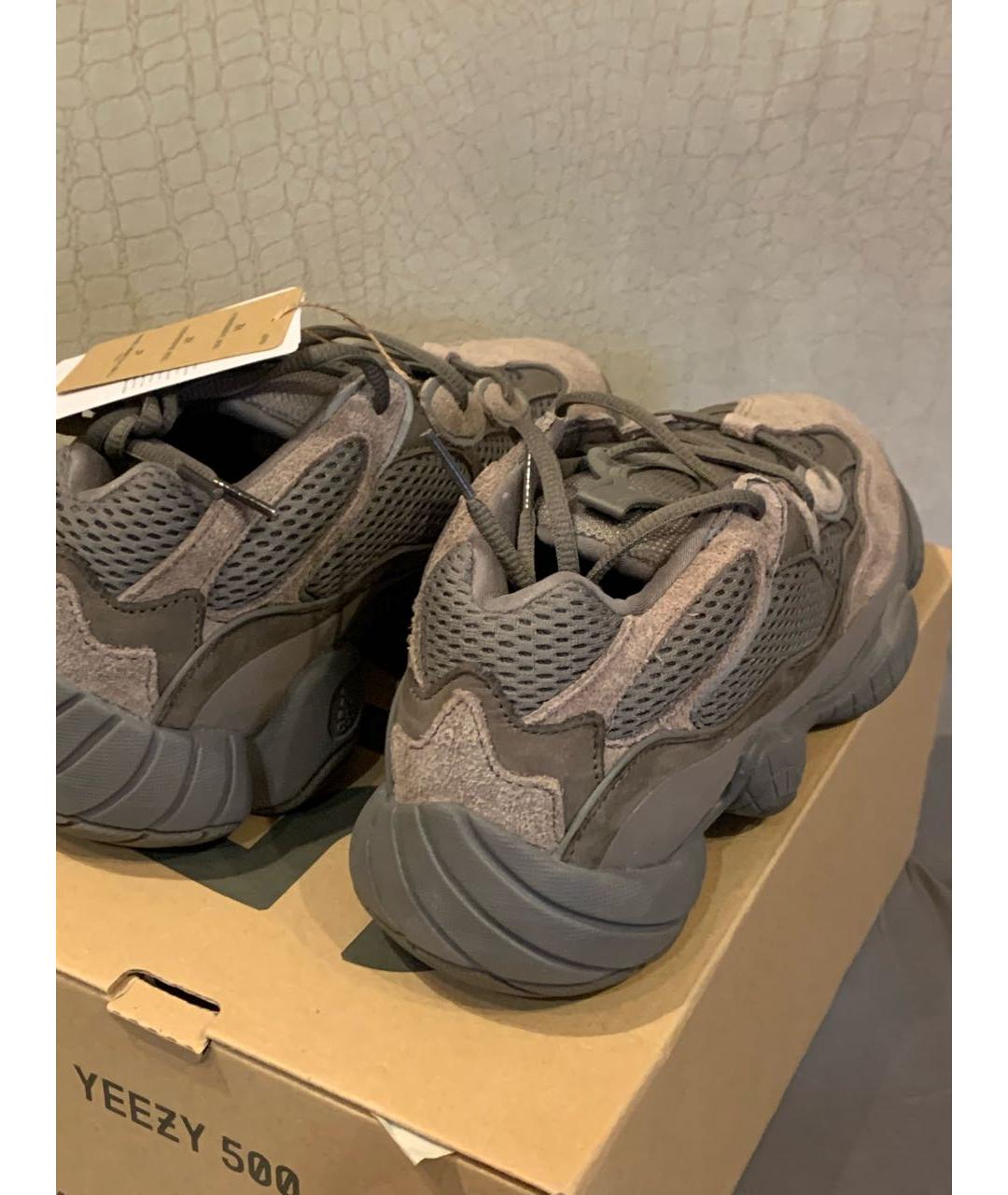 ADIDAS YEEZY Коричневые замшевые кроссовки, фото 5