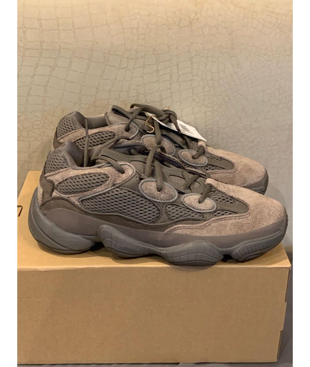 ADIDAS YEEZY Коричневые замшевые кроссовки, фото 3
