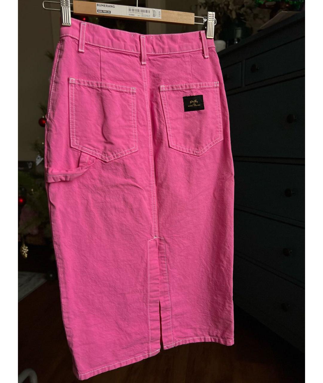 MARC JACOBS Розовая хлопковая юбка миди, фото 4