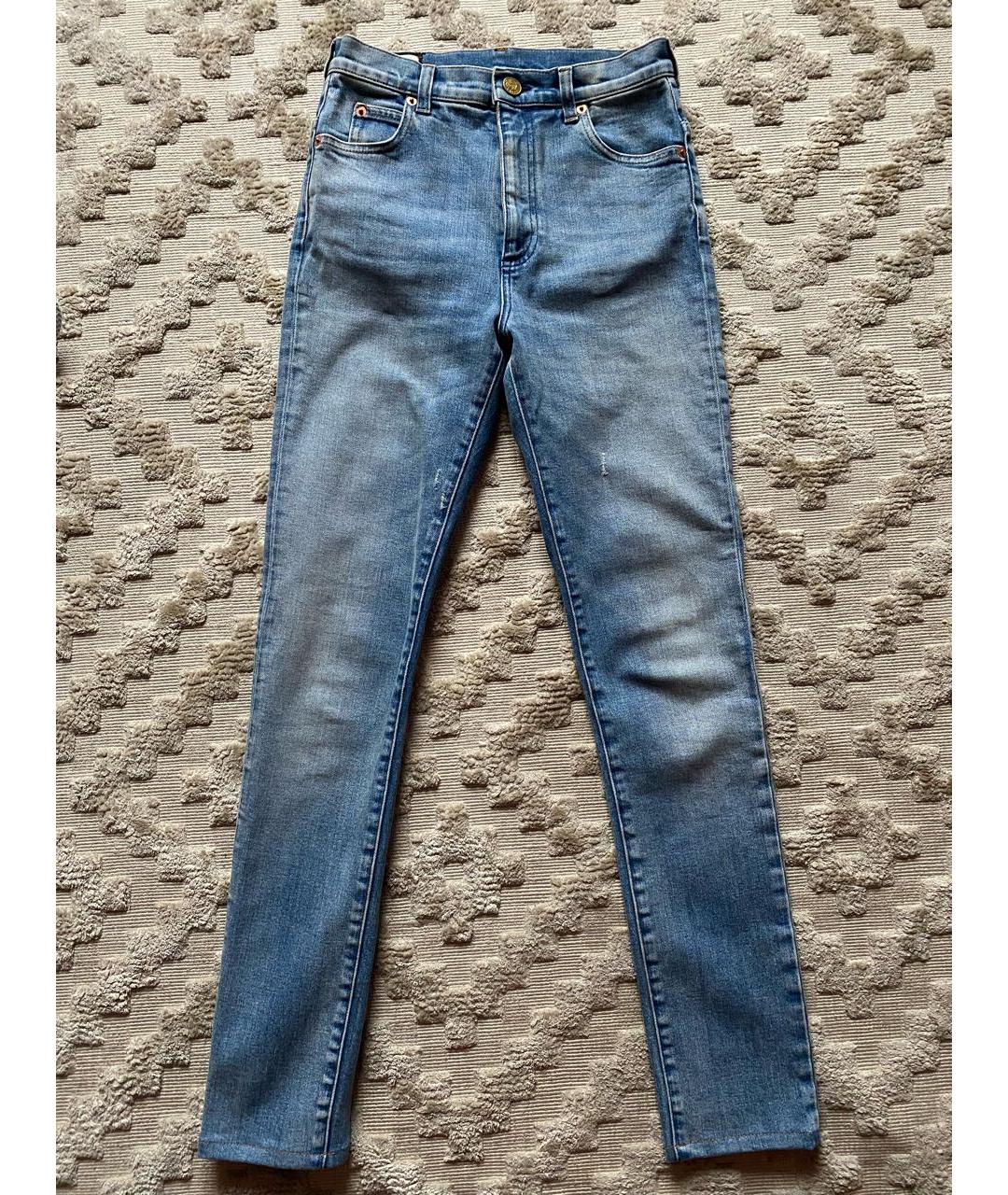 GUCCI Синие хлопковые джинсы слим, фото 9