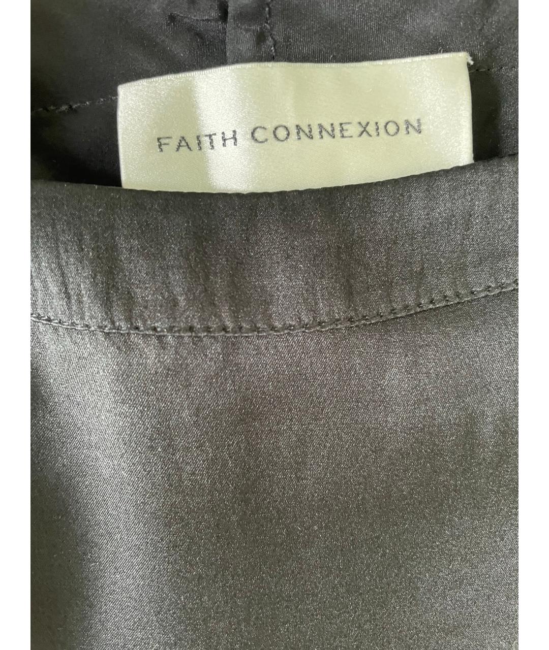 FAITH CONNEXION Черная шелковая блузы, фото 6