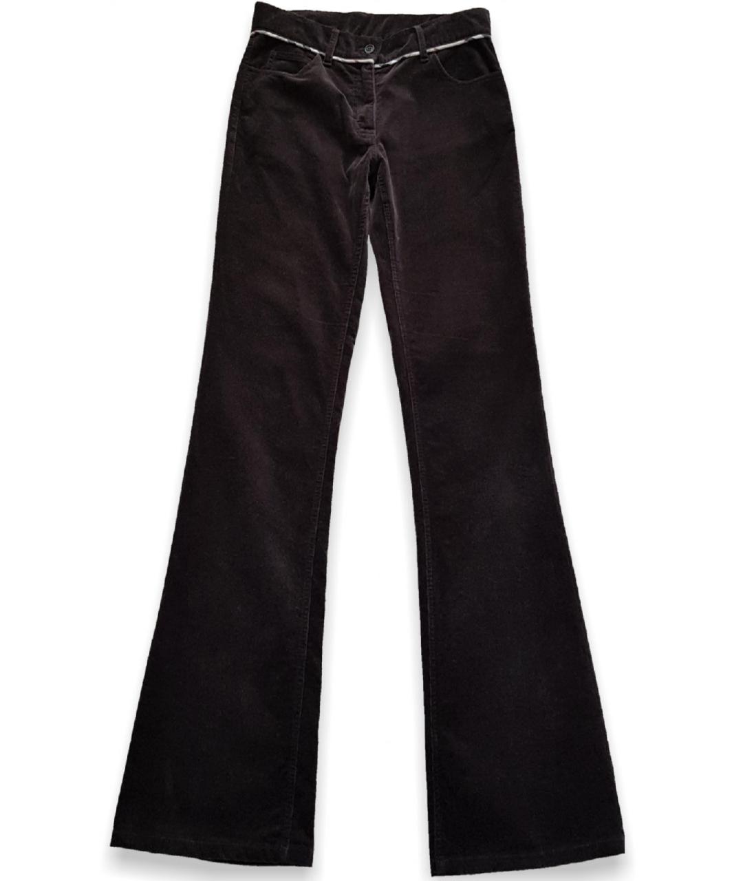 PRINGLE OF SCOTLAND Коричневые хлопко-эластановые брюки широкие, фото 7