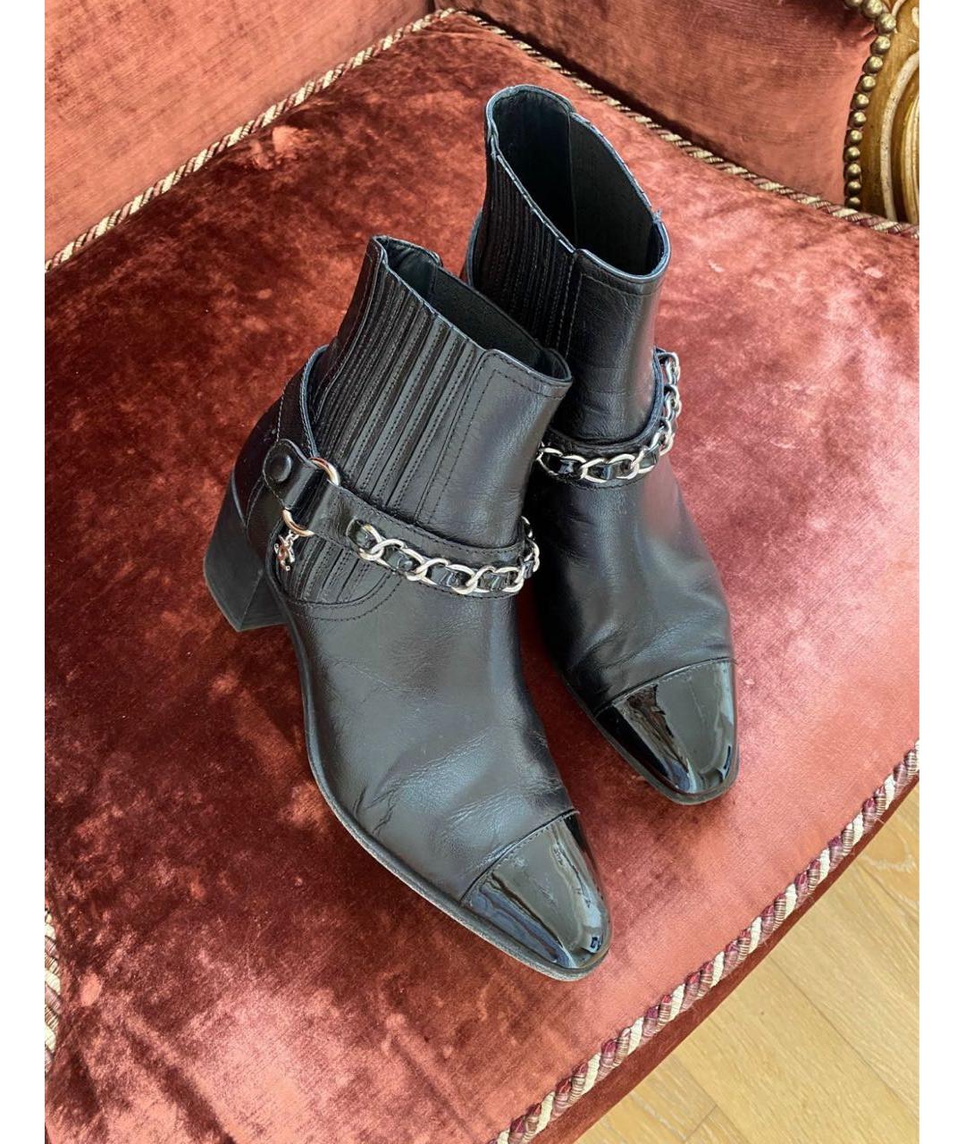 CHANEL Черные кожаные ботинки, фото 2