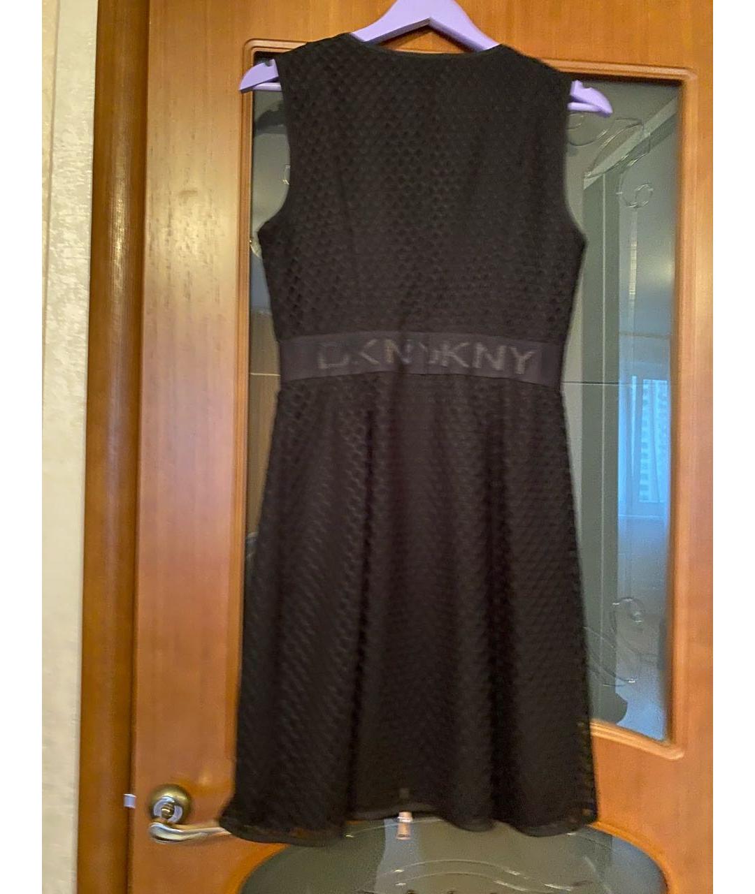 DKNY Черное полиэстеровое повседневное платье, фото 2