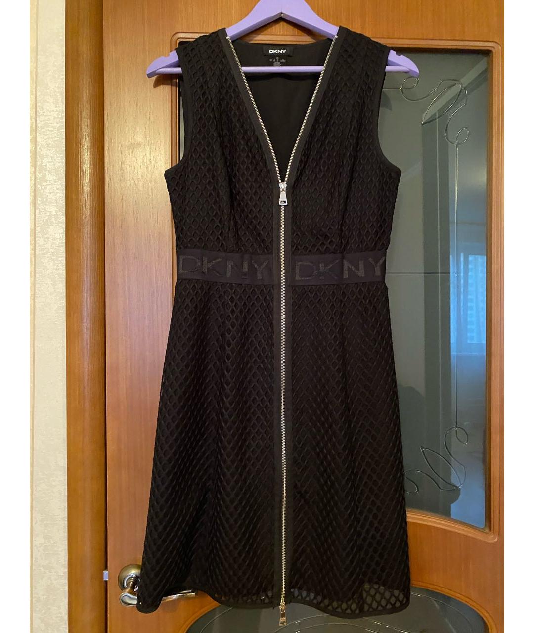 DKNY Черное полиэстеровое повседневное платье, фото 5