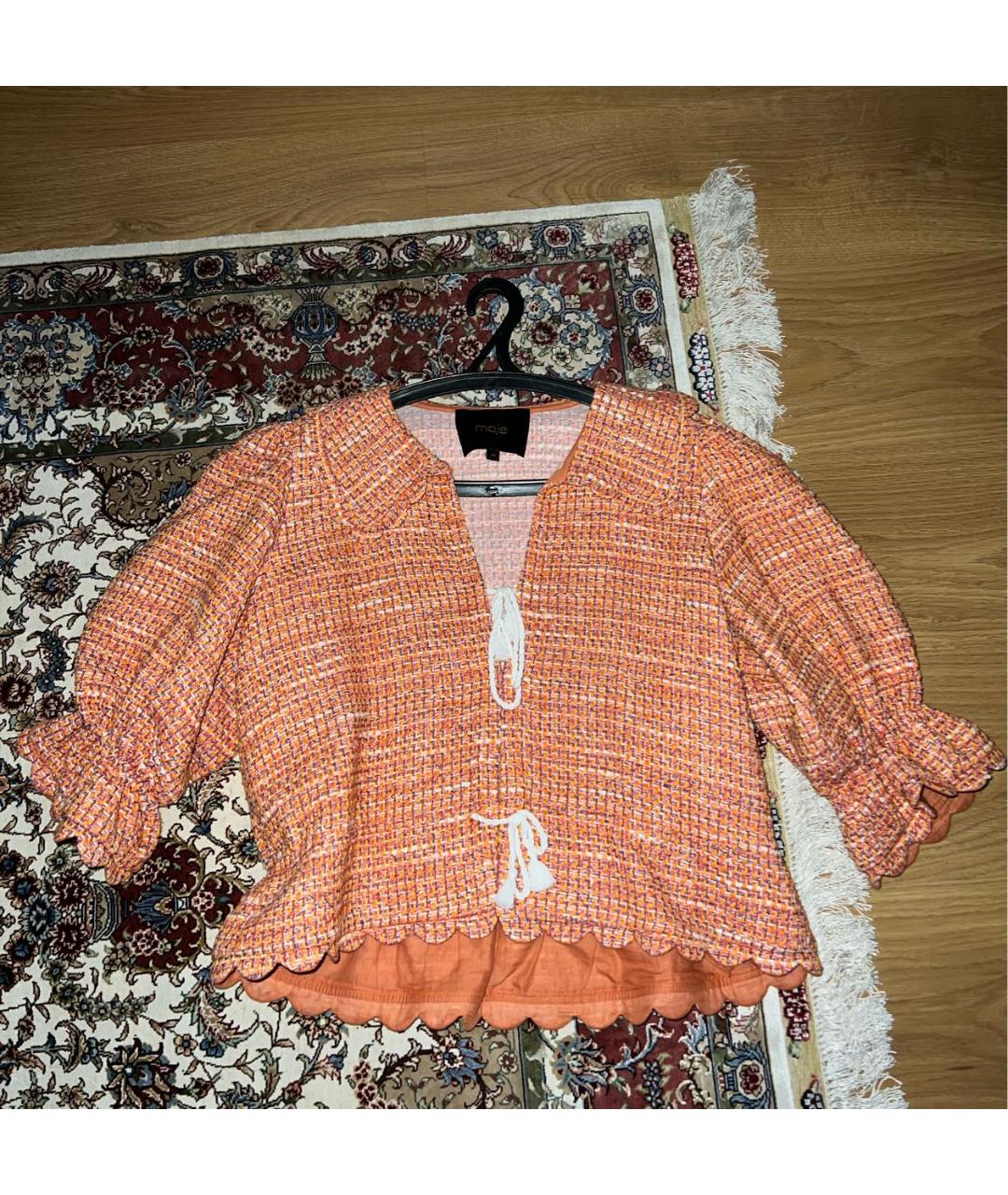 MAJE Оранжевый хлопковый костюм с юбками, фото 6