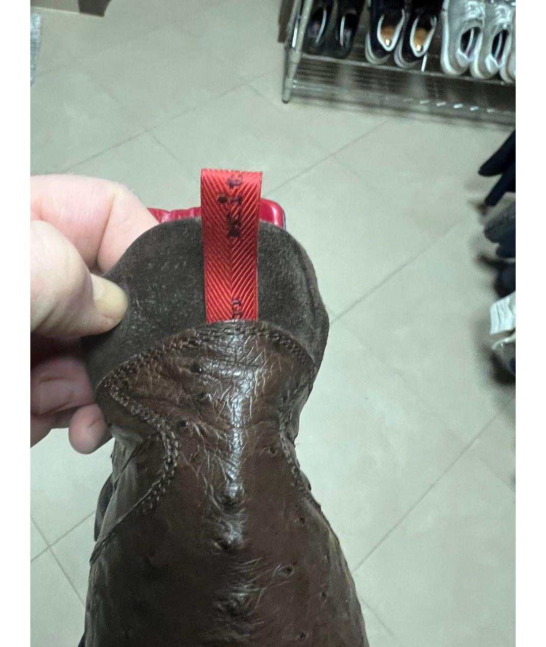 KITON Коричневые высокие ботинки из экзотической кожи, фото 5