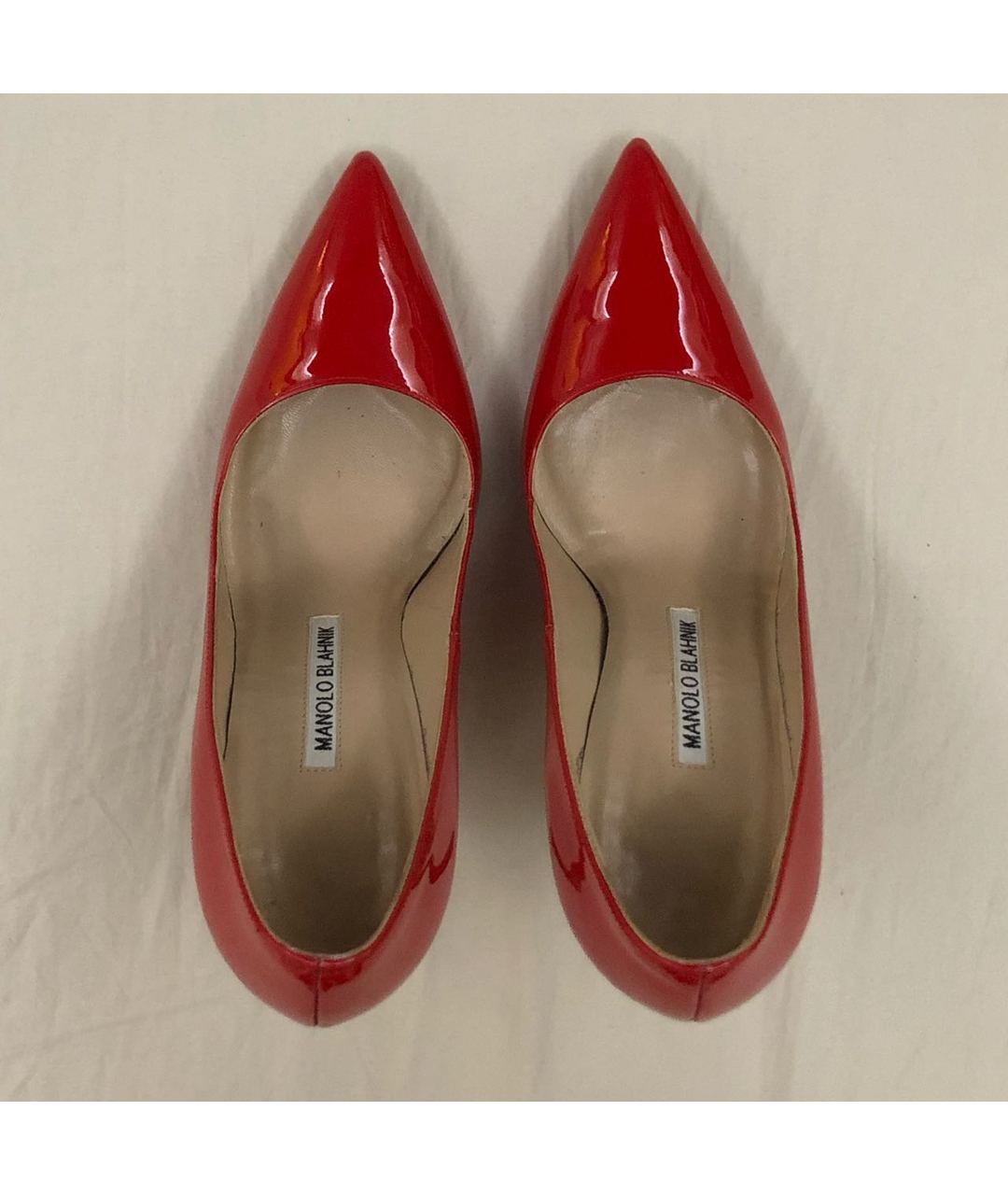 MANOLO BLAHNIK Красные туфли из лакированной кожи, фото 3