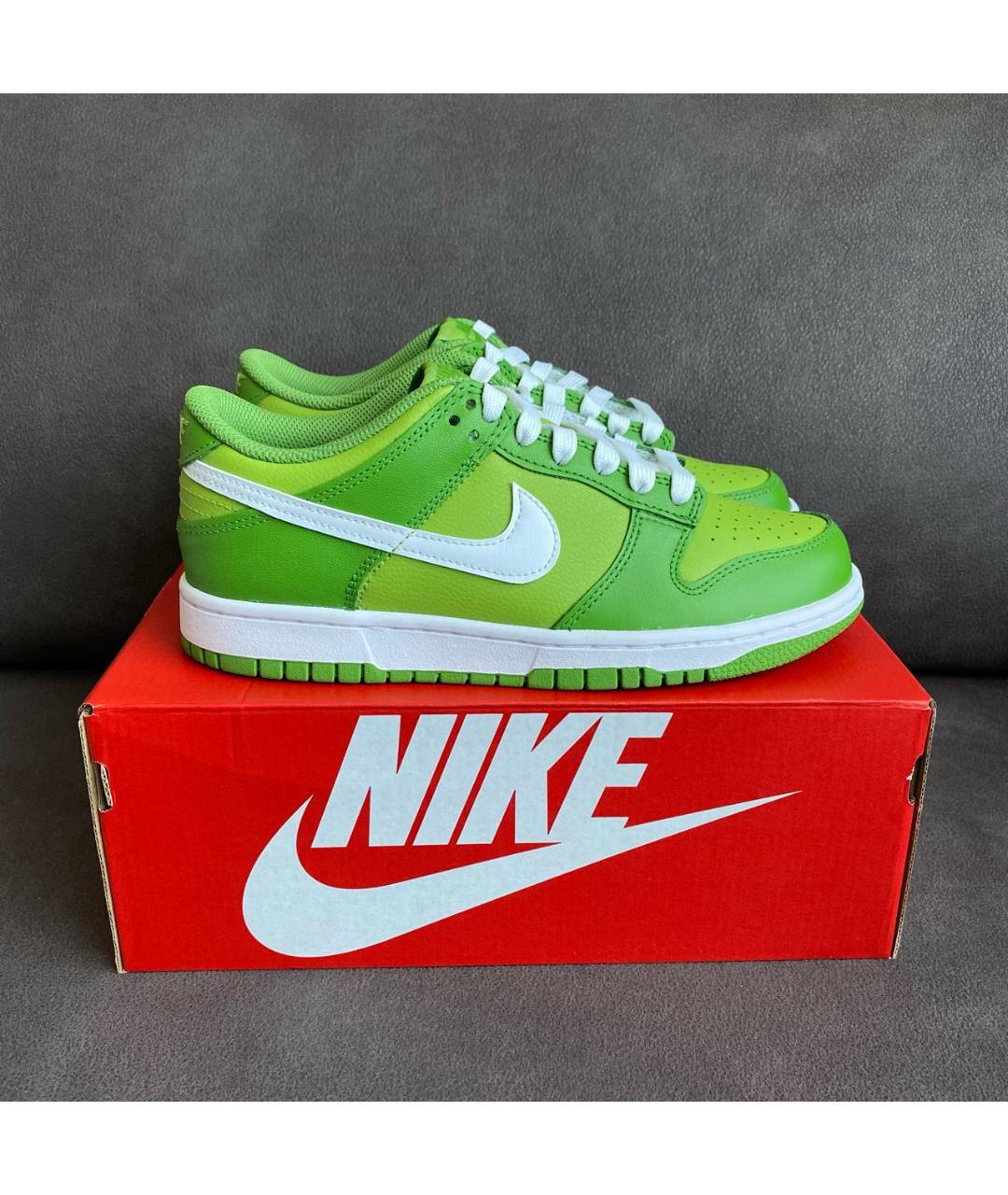 NIKE Зеленые кожаные кроссовки, фото 4