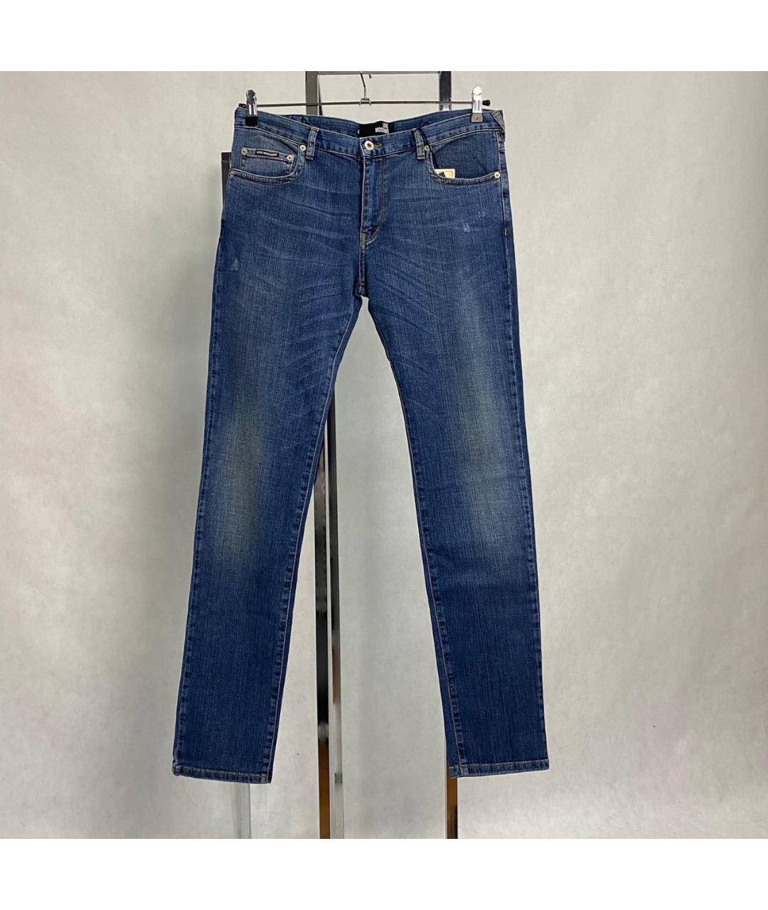 LOVE MOSCHINO Синие хлопко-эластановые джинсы скинни, фото 7