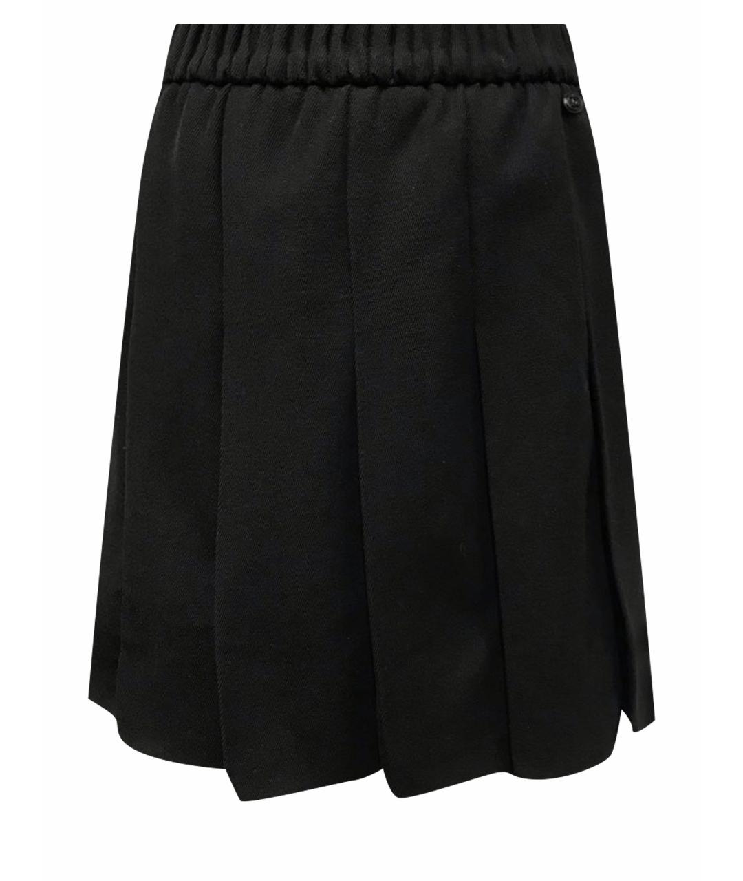 CHANEL PRE-OWNED Черная шерстяная юбка мини, фото 1