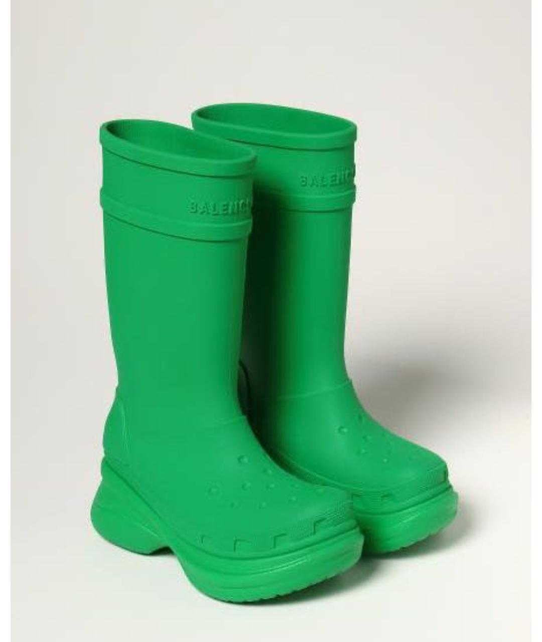 BALENCIAGA Зеленые резиновые сапоги, фото 2