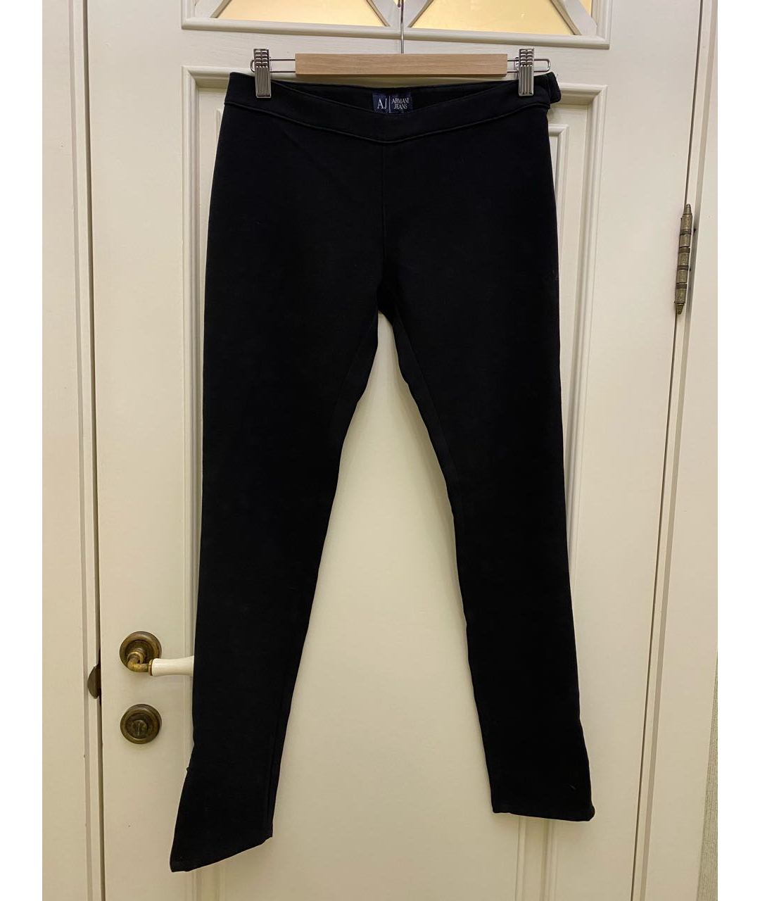 EMPORIO ARMANI Черные хлопковые брюки узкие, фото 7