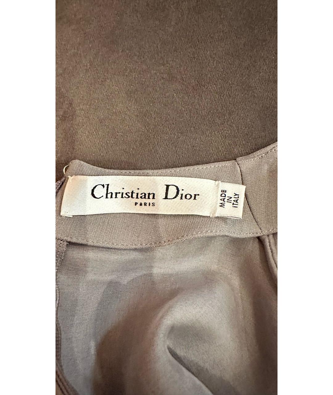 CHRISTIAN DIOR Серая шелковая блузы, фото 3