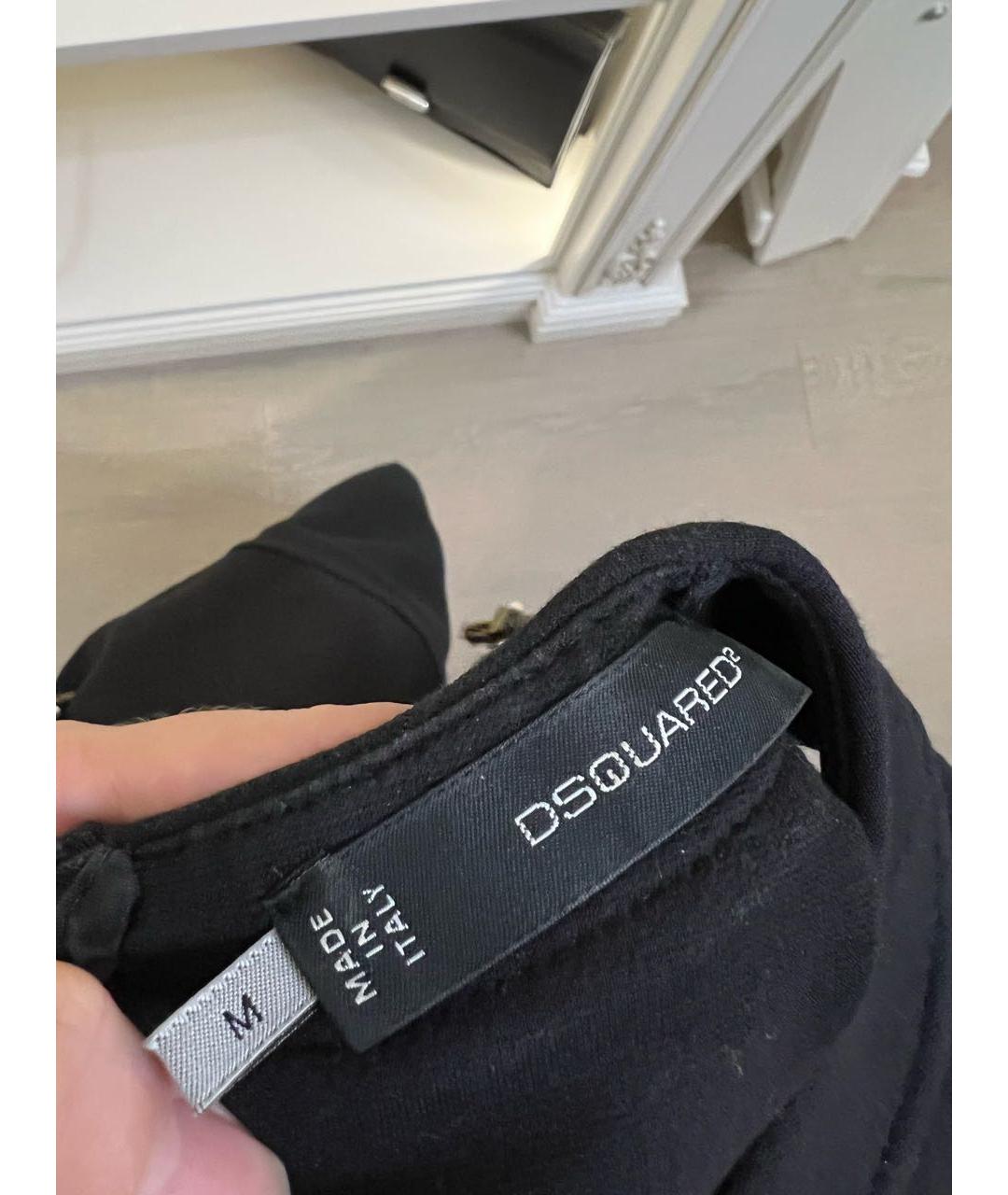 DSQUARED2 Черное вискозное коктейльное платье, фото 3