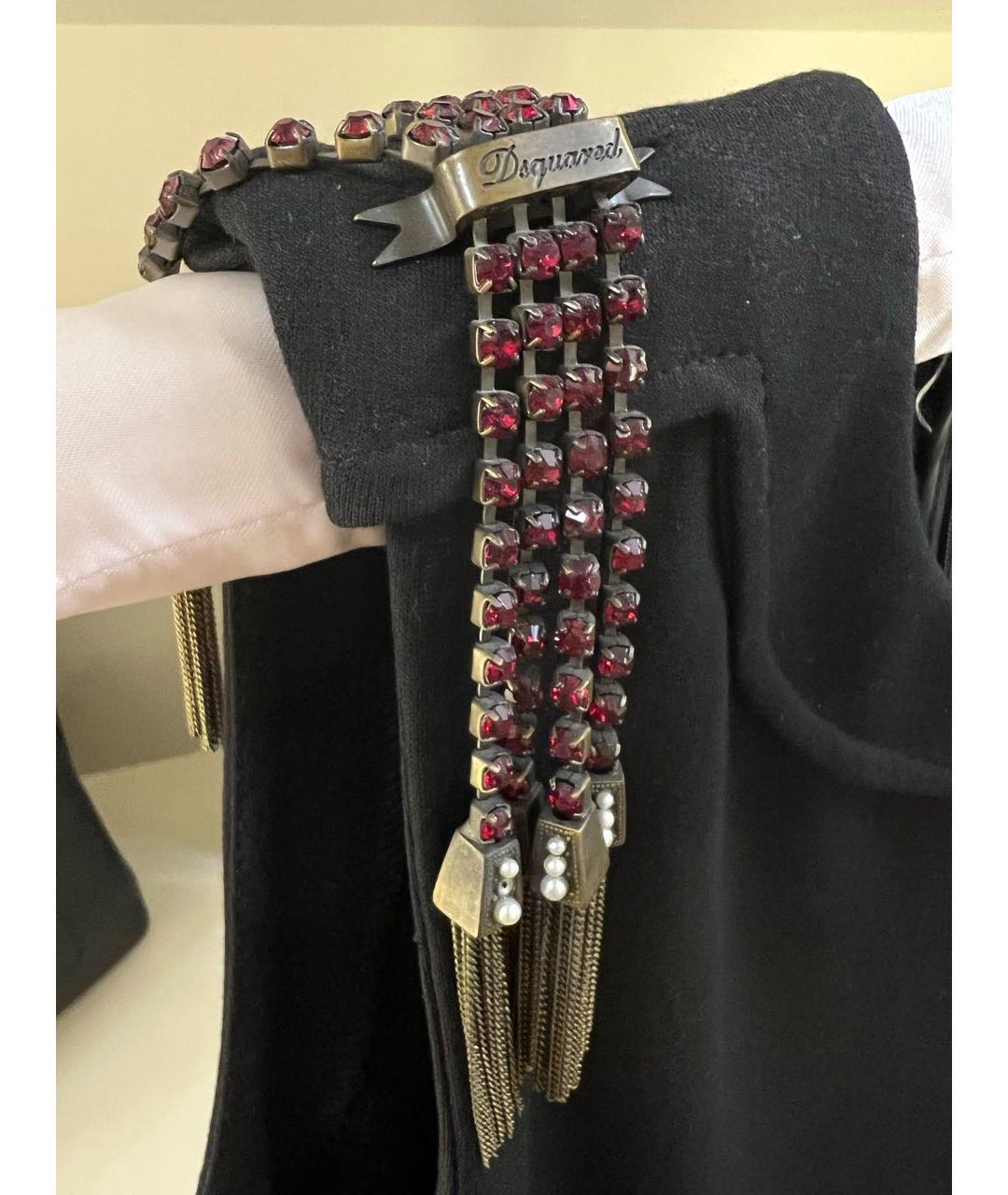 DSQUARED2 Черное вискозное коктейльное платье, фото 2