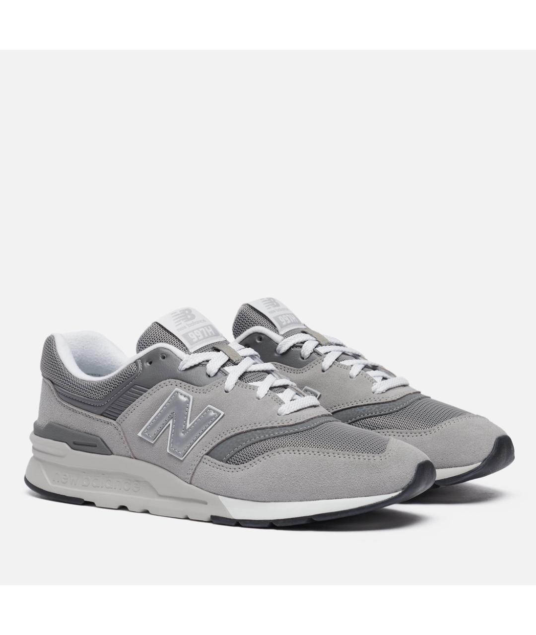 NEW BALANCE Серые замшевые низкие кроссовки / кеды, фото 2