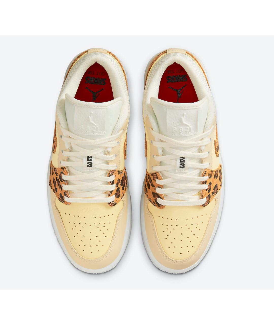 JORDAN Желтые кожаные низкие кроссовки / кеды, фото 3