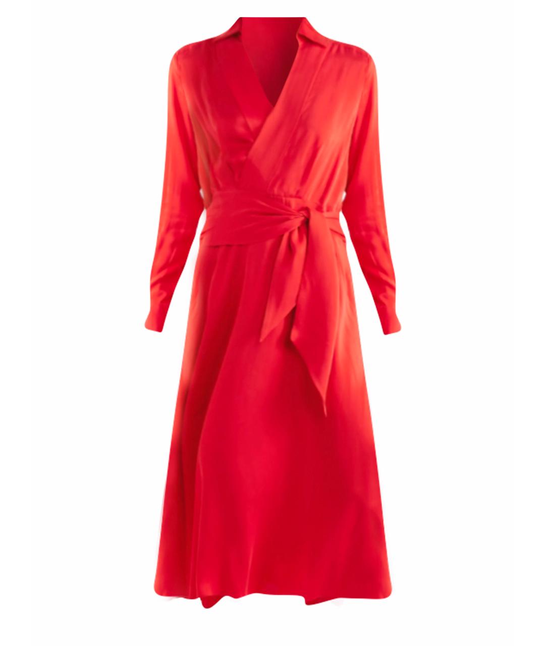 EQUIPMENT Красное шелковое коктейльное платье, фото 1