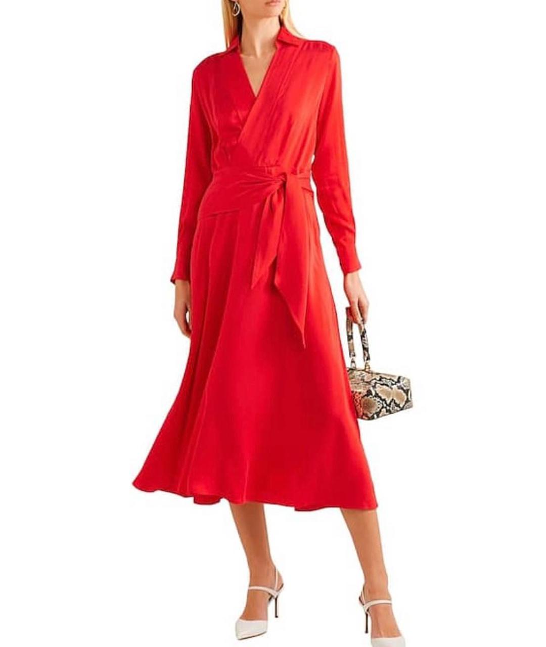 EQUIPMENT Красное шелковое коктейльное платье, фото 4