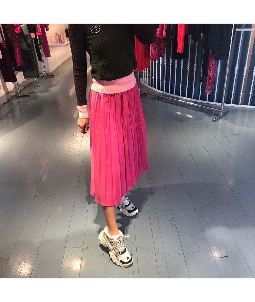 KENZO Розовая шерстяная юбка миди, фото 3