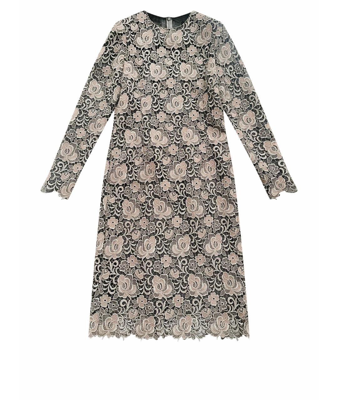 VALENTINO Серебряное кружевное вечернее платье, фото 1