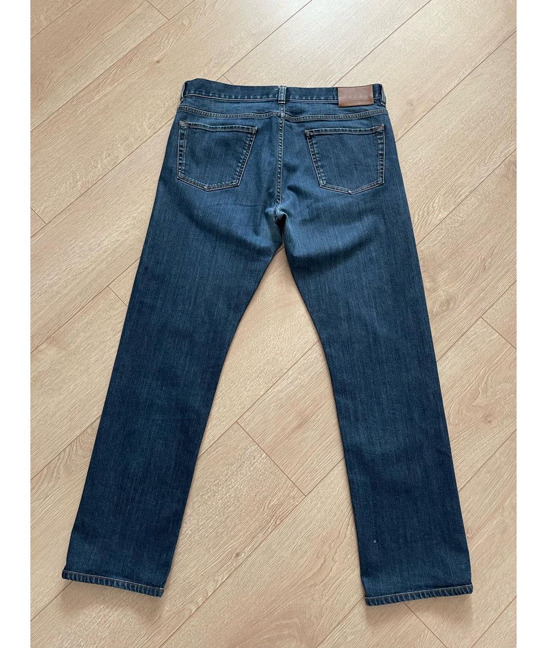 CANALI Синие хлопко-эластановые прямые джинсы, фото 2