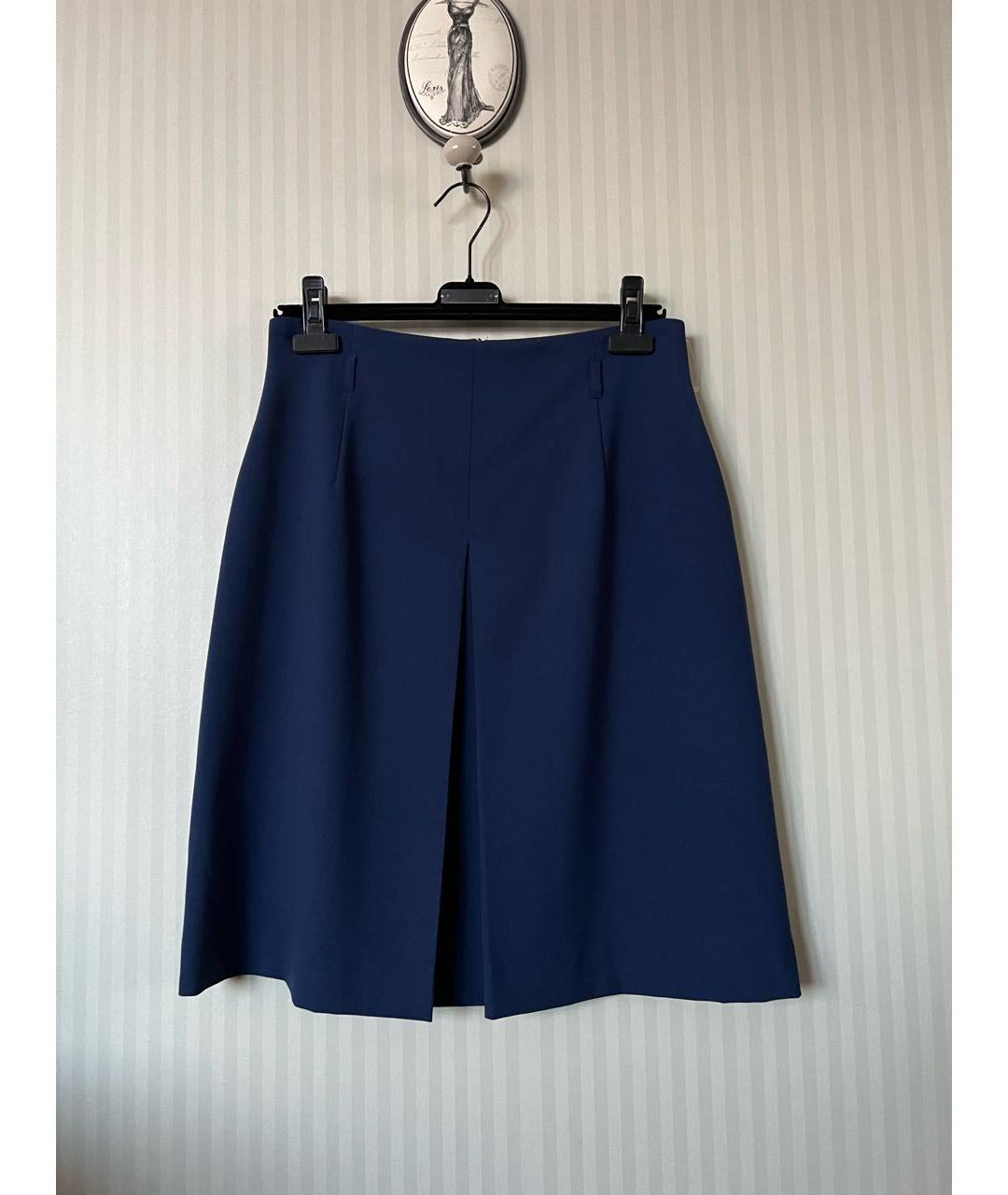 BALENCIAGA Синяя шерстяная юбка миди, фото 6