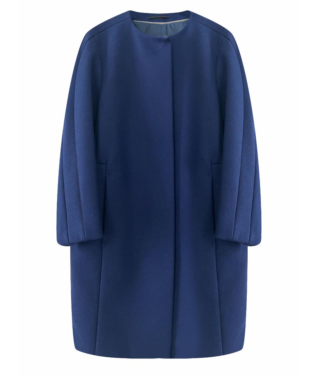 SPORTMAX Синее шерстяное пальто, фото 1