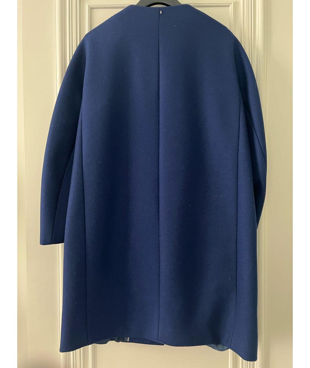 SPORTMAX Синее шерстяное пальто, фото 2