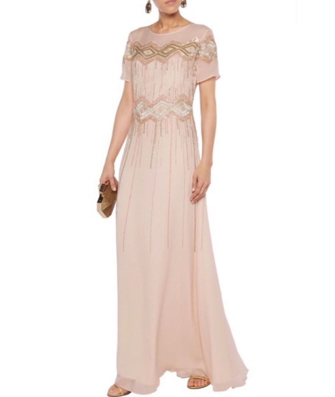 Mikael Aghal Розовое шелковое вечернее платье, фото 4